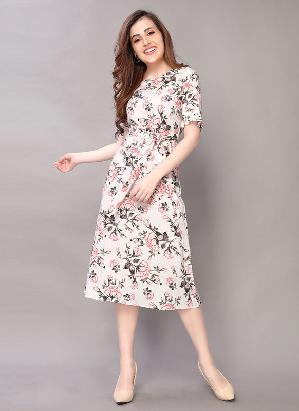 Printed Ladies One Piece Dress, 3/4th Sleeves, Casual Wear at Rs