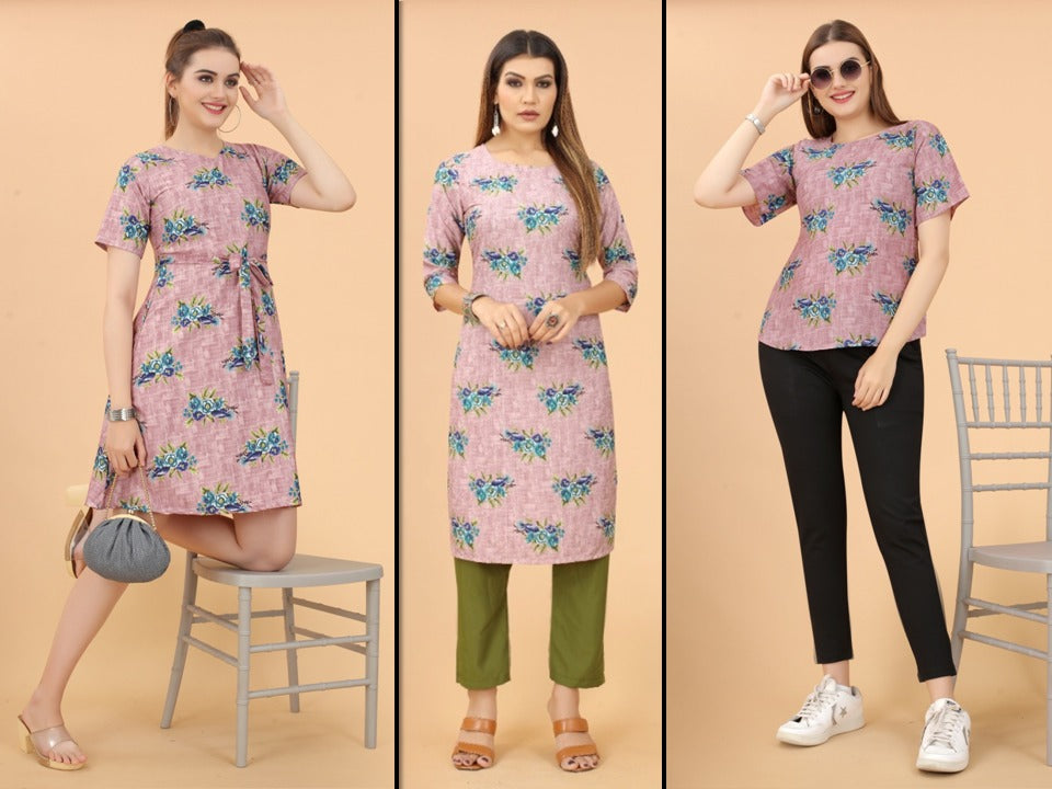 New Modern trending stylish(mahroom_lionprint with batan) tops for Womens  and girls cotton tops combo daily use party for women and girls/western