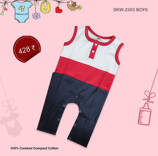 Red Coloured Cotton Boys Daily wear Jumpsuit!!