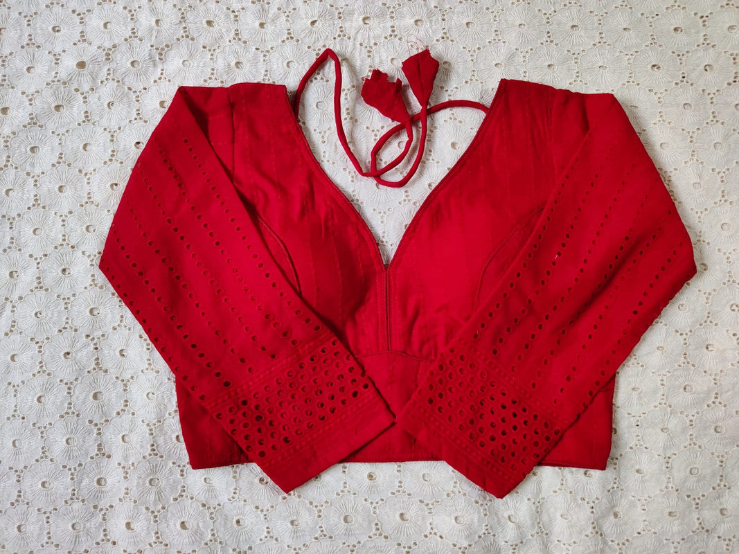 cotton red blouse