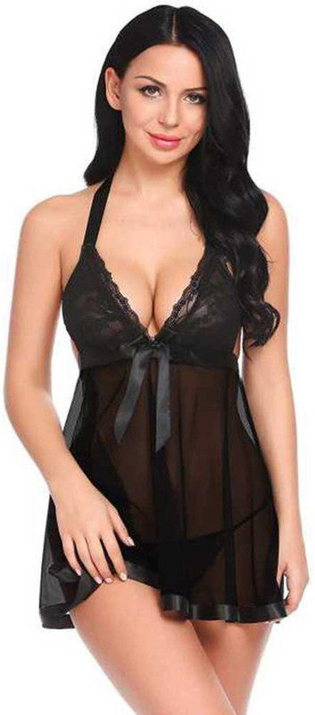 Black Coloured Premium Soft Comfy Net & Silky touch Women Luxurious Night in or a Babydoll Honeymoon Dress!!