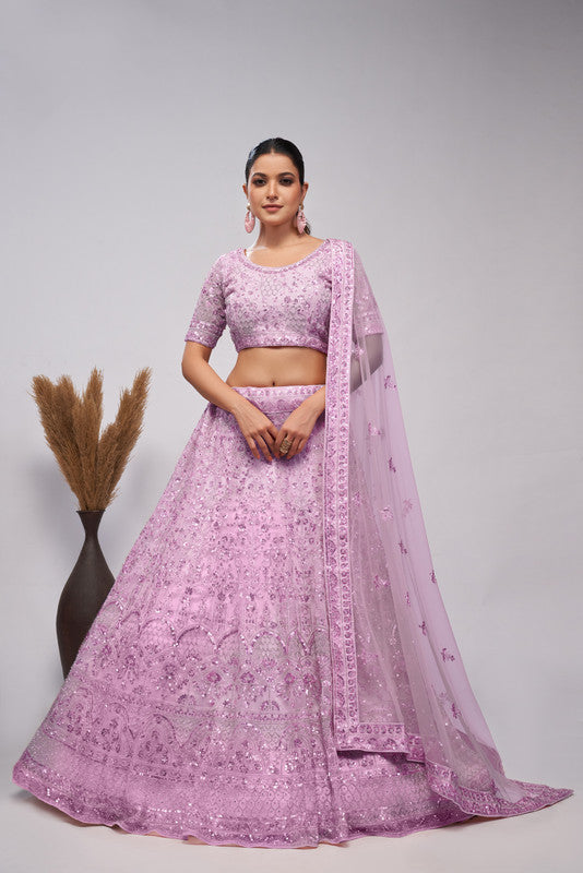 Mauve Coloured Enchanted Lilac Lehenga with pearl, sequins and Sparkling Embellishments Women Ethnic Party wear Lehenga Choli with Dupatta!!