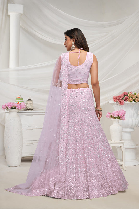 Mauve Coloured with Embroidered with Illuminating Sequin work Threaded into Diamond Patterns Women Ethnic Party wear Lehenga Choli with Dupatta!!