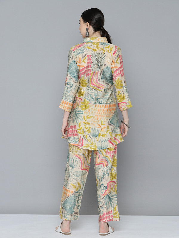 Multi Coloured Premium Muslin Silk with Digital Print Women Designer Party wear Co Ord set!!