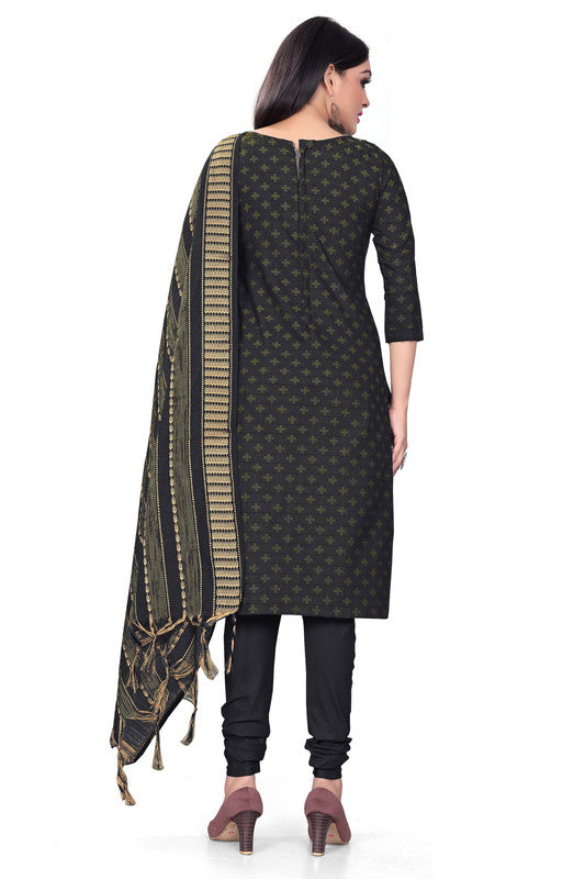 Navy Blue Coloured Banarasi Jaquard with Print Women Party/Casual wear Dress Material Suit- Top with Bottom & Dupatta!!