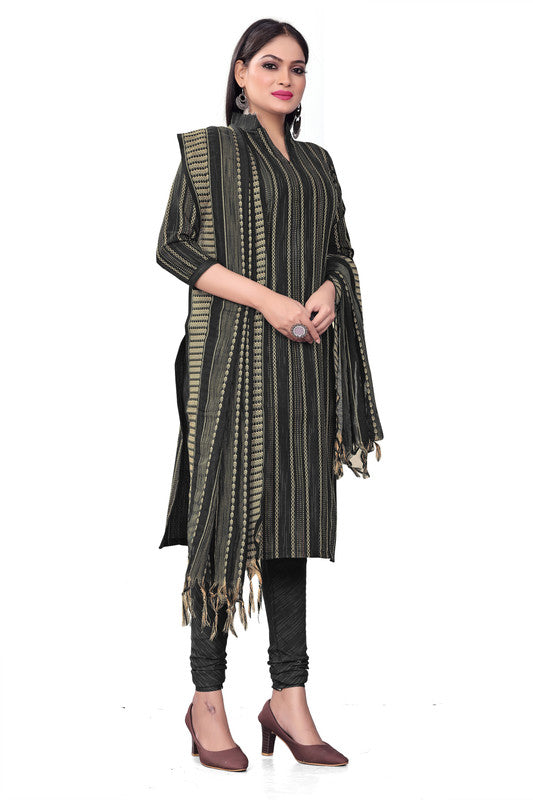 Black Coloured Banarasi Jaquard with Print Women Party/Casual wear Dress Material Suit- Top with Bottom & Dupatta!!