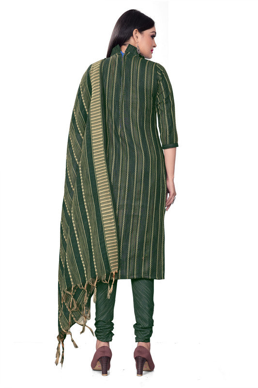 Green Coloured Banarasi Jaquard with Print Women Party/Casual wear Dress Material Suit- Top with Bottom & Dupatta!!