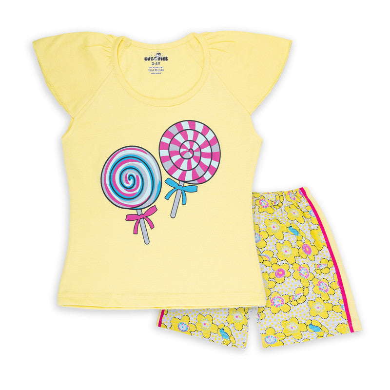 Yellow Coloured Baby Girl Top & Bottom Set!!