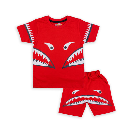 Red Coloured Boys Baba Suit set!!