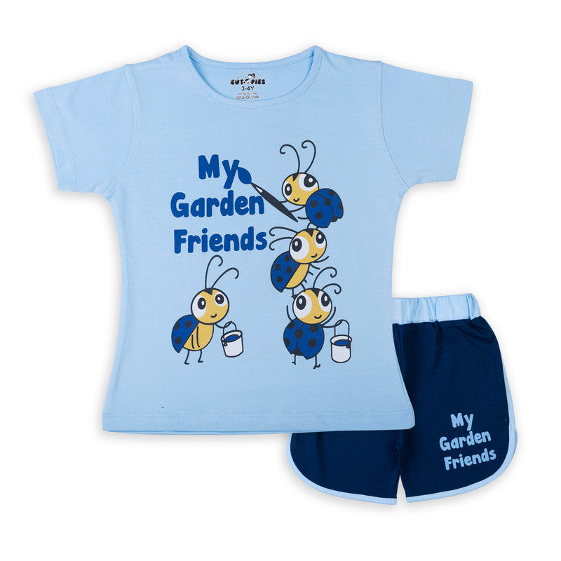 S Blue Coloured Baby Girl Top & Bottom Set!!