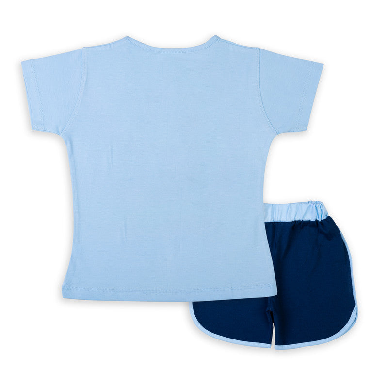 S Blue Coloured Baby Girl Top & Bottom Set!!