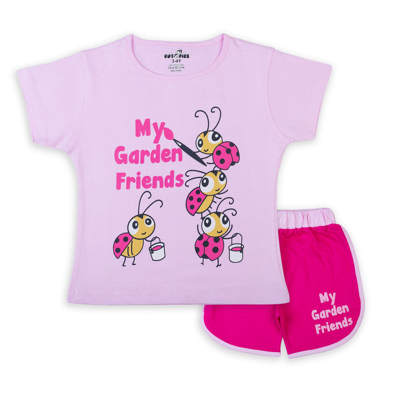 Pink Coloured Baby Girl Top & Bottom Set!!