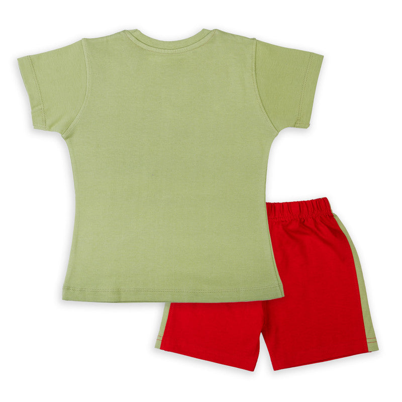 Olive Coloured Baby Girl Top & Bottom Set!!