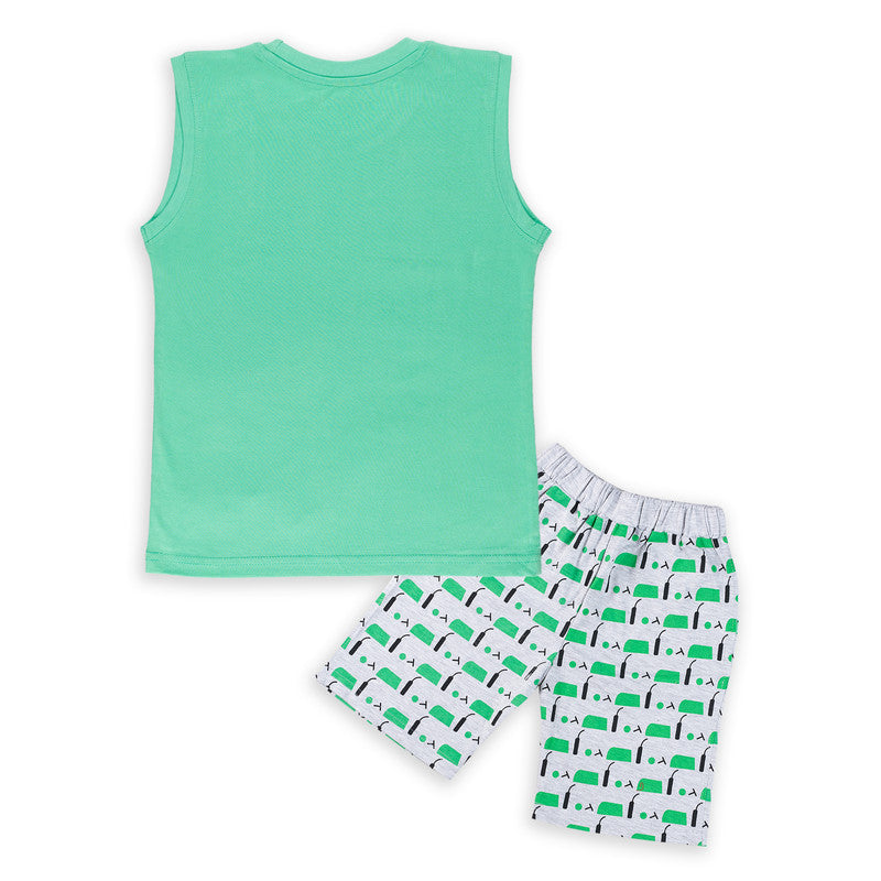 Green Coloured Sleeveless set for boys!!