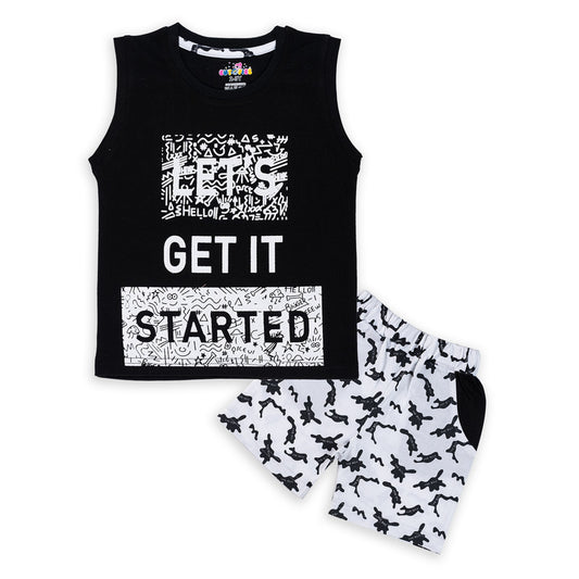 Black Coloured Sleeveless set for boys!!