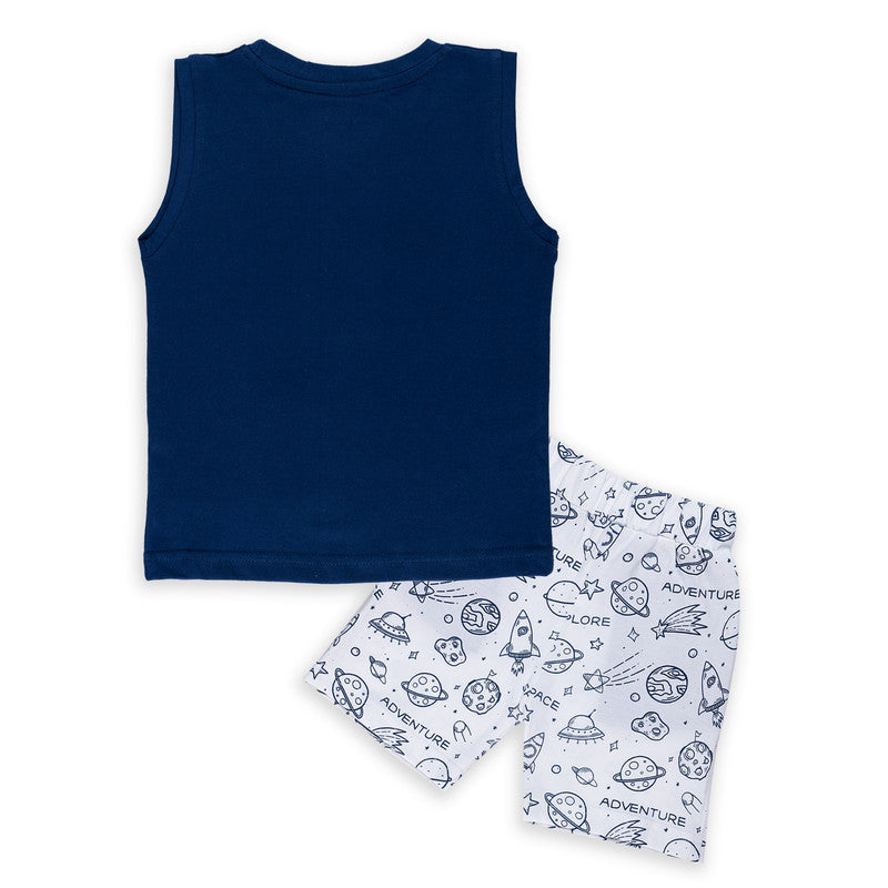 Blue Coloured Sleeveless set for boys!!