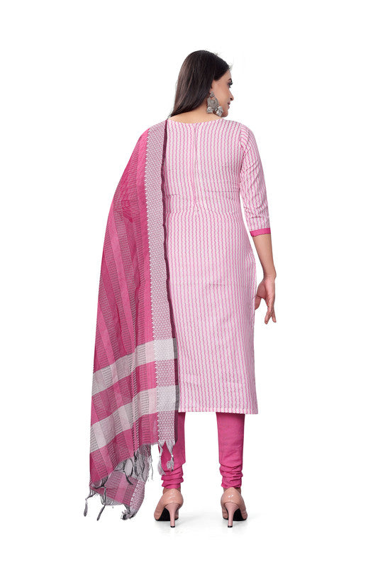 Pink Coloured Banarasi Jaquard with Print Women Party/Casual wear Dress Material Suit- Top with Bottom & Dupatta!!