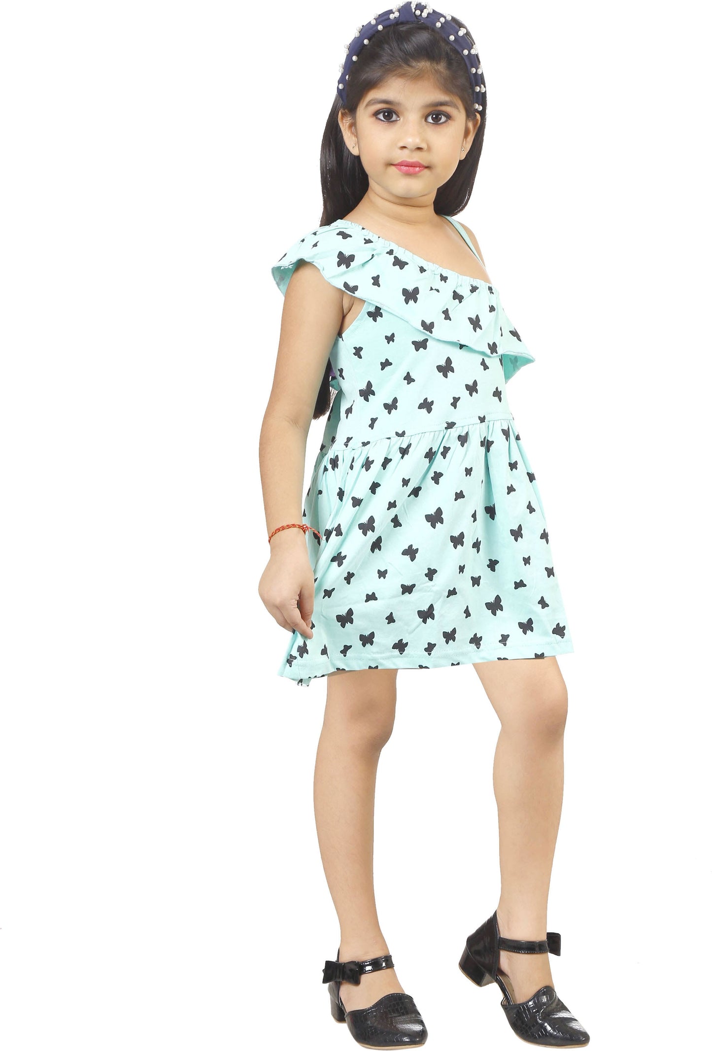 Green Coloured Cotton Girls  Daily wear Frock!!