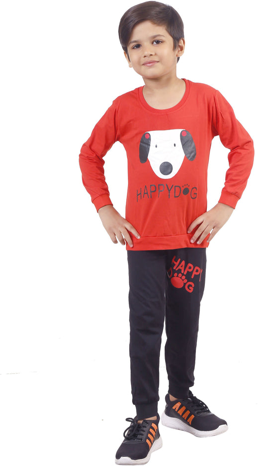 Red Coloured Cotton Boys & Girls ( Unisex) Daily wear T Shirt & Pant!!