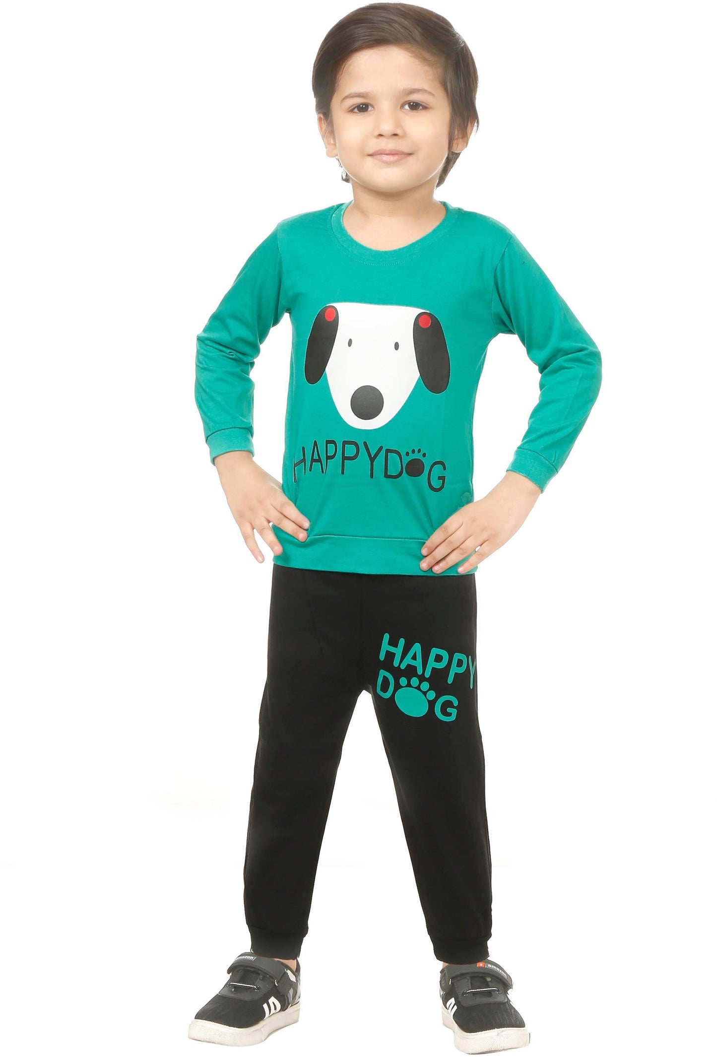 Green Coloured Cotton Boys & Girls ( Unisex) Daily wear T Shirt & Pant!!