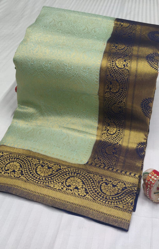 EXCLUSIVE RICH AND CLASSY SOFT FABRIC WITH CONTRAST BORDER N PALLU WITH RICH MOTIVES