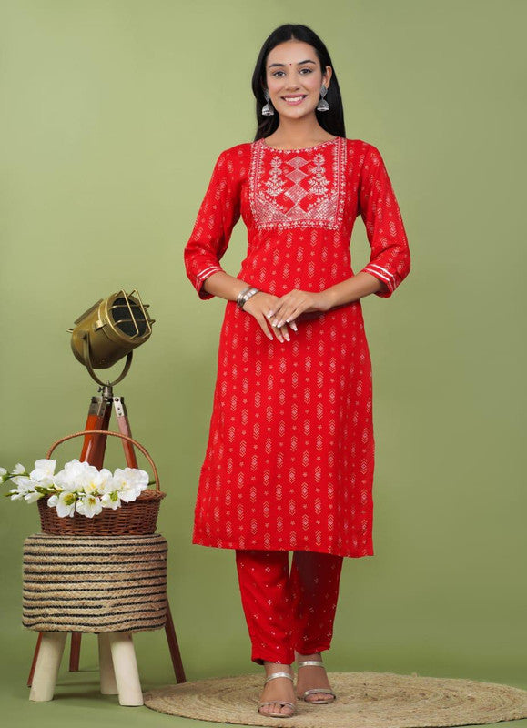 Beautiful Rayon Embroidery with Sequence Work Kurti with Bottom & Dupatta!!