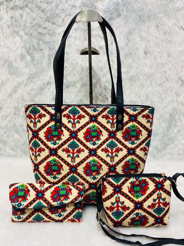 Multi Coloured Exclusive Hand Bag, Sling Bag & Envelope Purse 3Pcs Combo( 3 Bags)!!