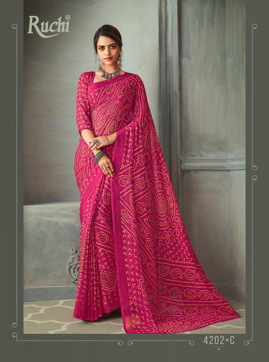 Designer Chiffon Floral Print Saree