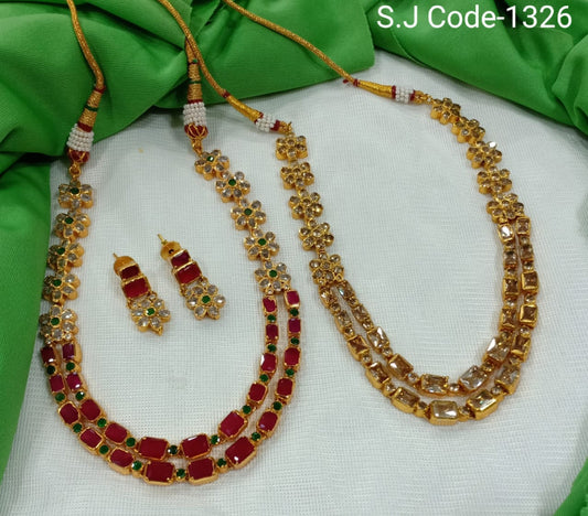Premium Quality  Gold plated Jewellery Necklace set with Ear Rings