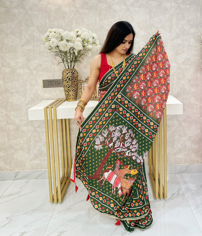 Beautiful Kalamkari crape silk saree!!