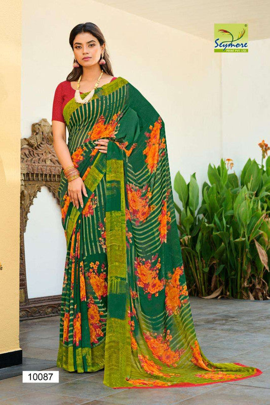 Designer Georgette floral Printed saree