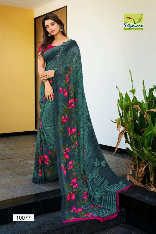 Designer Georgette floral Printed saree