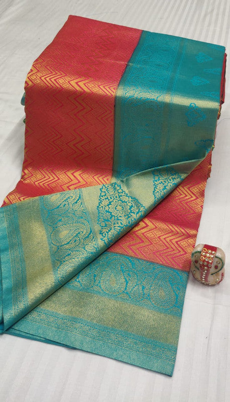 EXCLUSIVE RICH AND CLASSY SOFT FABRIC WITH CONTRAST BORDER N PALLU WITH RICH MOTIVES