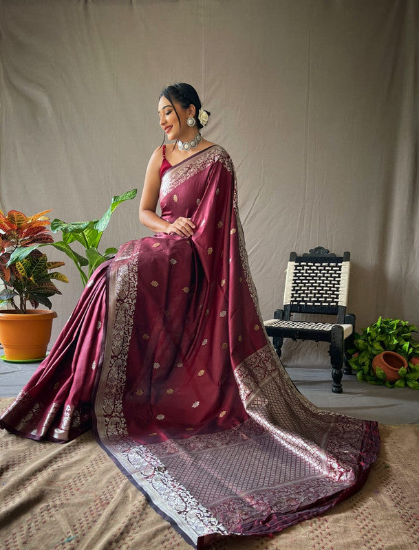 Sheer and shiny soft silk saree!!