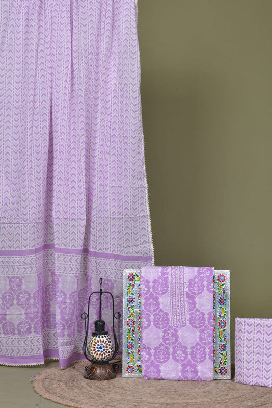 BEAUTIFUL HAND PRINTED SUITS DUPATTA COTTON !!