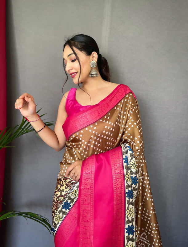 Embroidered Organza Pan-patti Saree