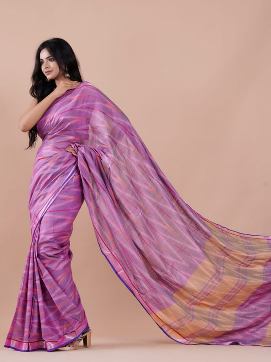 BEAUTIFUL LINEN HAND BLOCK PRINT SAREE