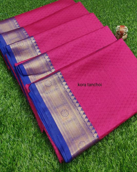 Original Banarasi Tanchoi Silk  latest contrast Saree!!