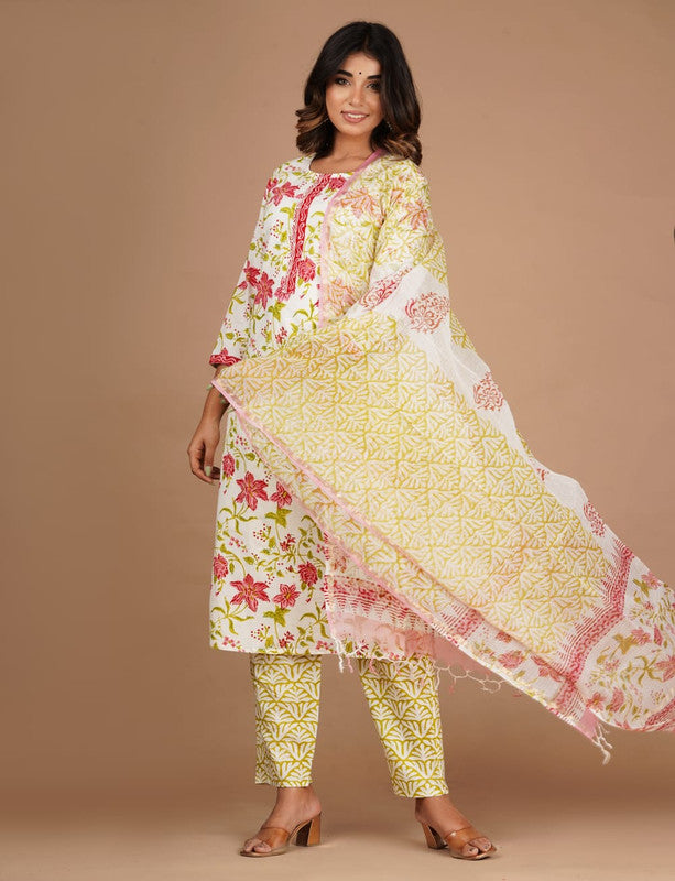 Exclusive Cotton Kurti with Bottom and Dupatta!!