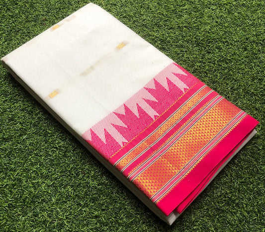 Cotton Silk gold weaving border Saree