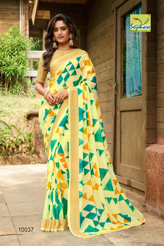 Attractive Designer Georgette Print Saree