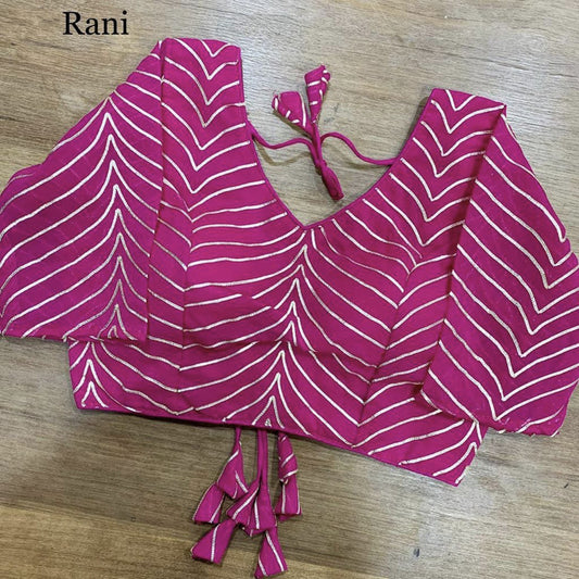 Rani Coloured Designer Georgette Gota patti Ready Made Blouse!!