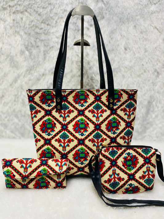 Multi Coloured Exclusive Hand Bag, Sling Bag & Envelope Purse 3Pcs Combo( 3 Bags)!!