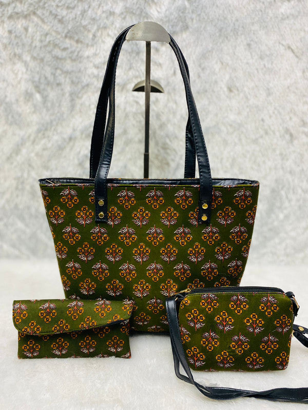 Green Coloured Exclusive Hand Bag, Sling Bag & Envelope Purse 3Pcs Combo( 3 Bags)!!