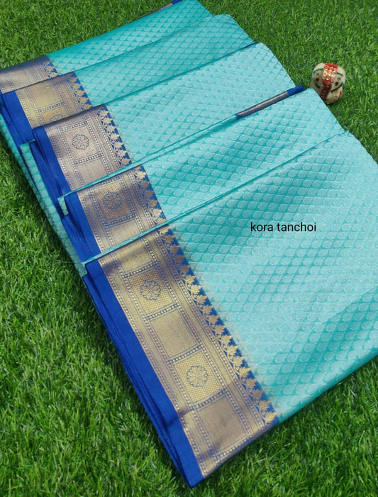 Original Banarasi Tanchoi Silk  latest contrast Saree!!