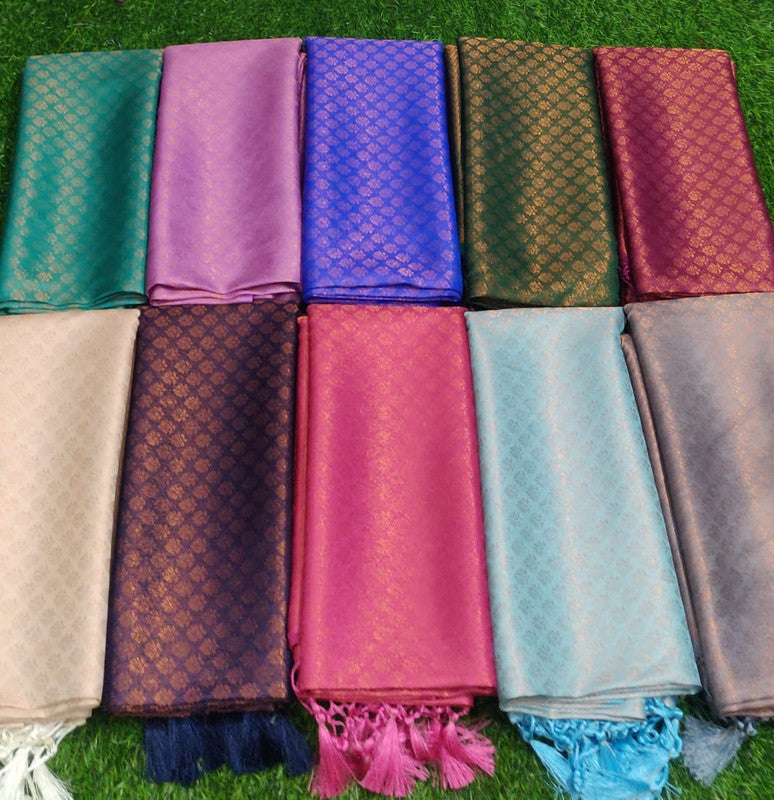 FABULOUS  SOFT SILK SAREE WITH SELF JARI AND BORDER & RICH PALLU!!