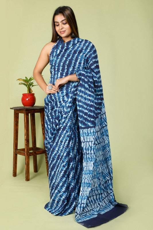 BEAUTIFUL HAND PRINTED MUL COTTON SAREE!!