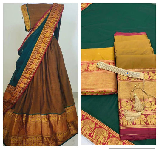 Kanjiveram Silk Zari Lehanga With Blouse Along With Banarashi Silk Duppta