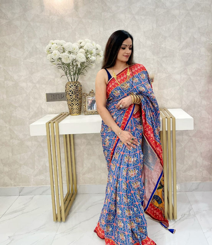 Beautiful Kalamkari crape silk saree!!