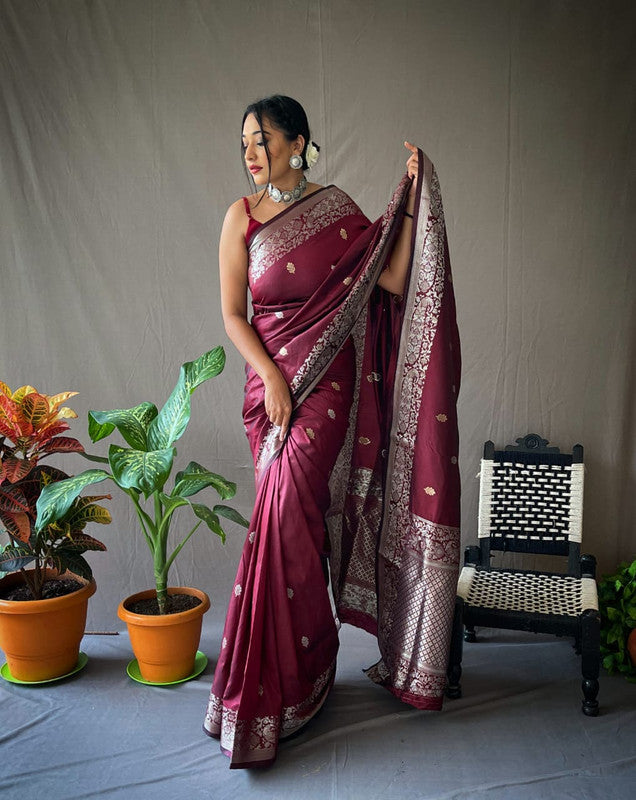 Sheer and shiny soft silk saree!!